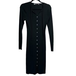 Trina Turk Kingfisher Sweater Dress in Black Merino Wool Small